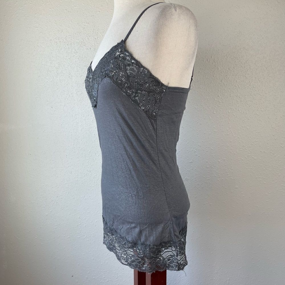 Vanity Gray Lace Trim Camisole - Picture 3 of 7